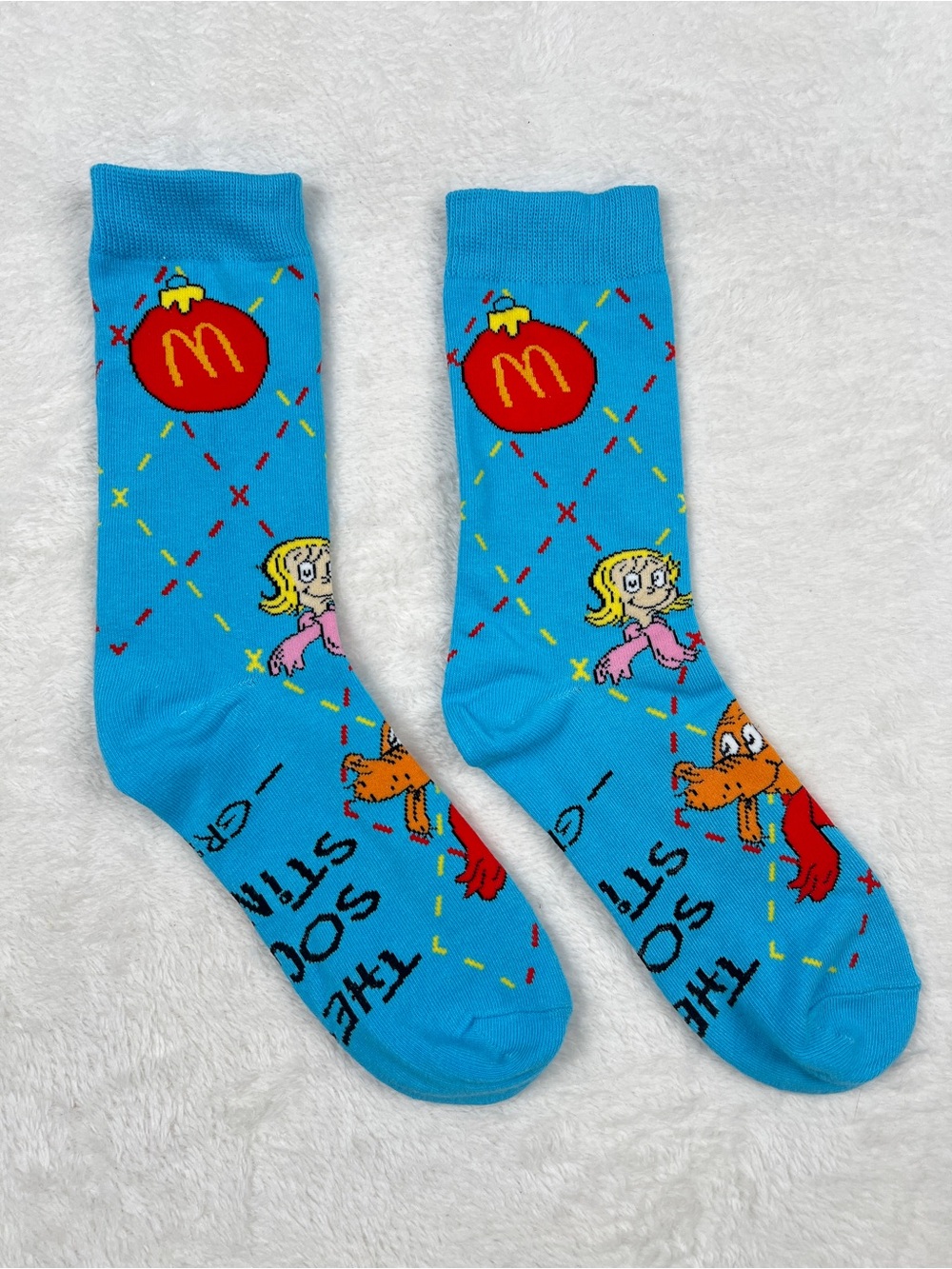 2025 McDonald’s Dr. Seuss Grinch Crew Socks Blue Novelty